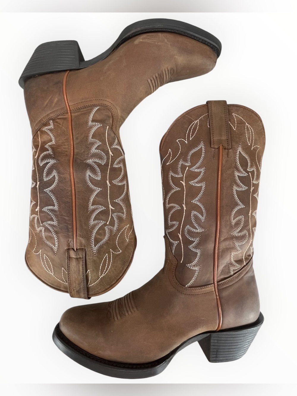 Shyanne Women’s 8M Brown Leather Western Cowboy Boots Embroidered - Picture 8 of 13